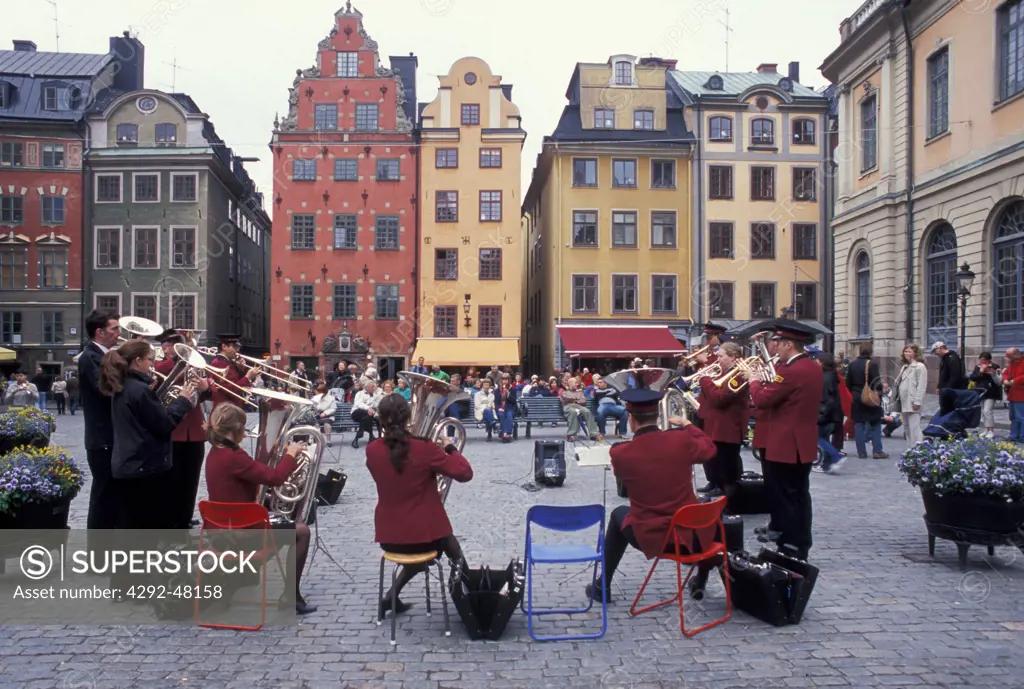 Sweden, Stockholm, old town, salvation army band