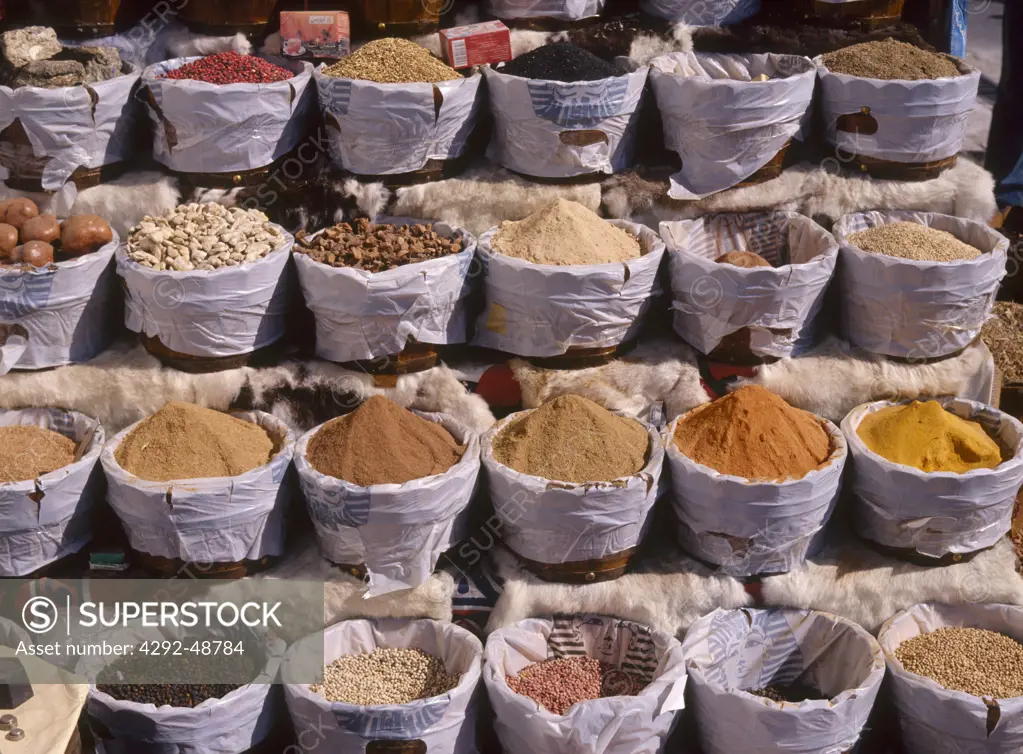 Egypt, Sharm El Sheik, spices at market