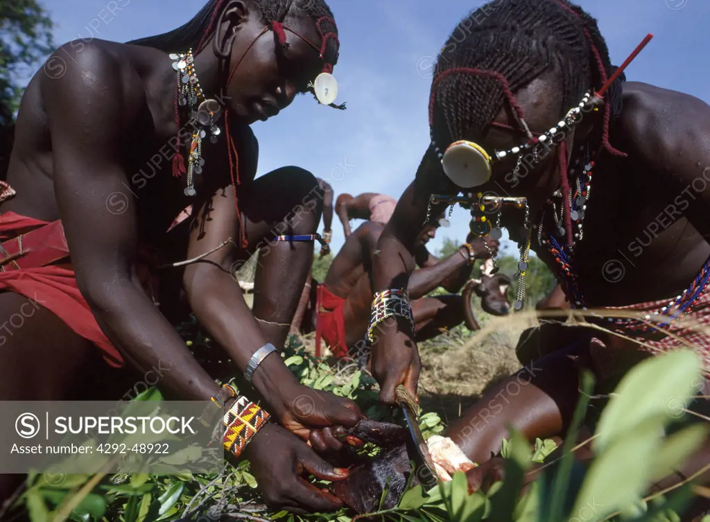 Africa, Kenya, Masai tribe, morani(warrior) ceremony