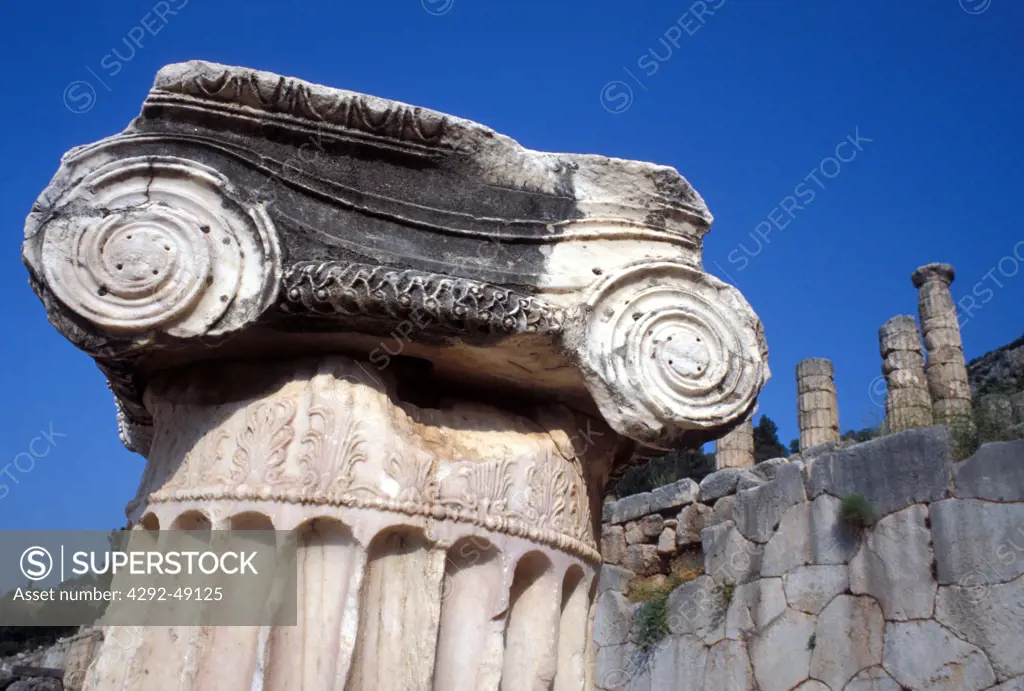 Greece, Delphi, Sanctuary of Apollo, Pythia sanctuary, The Sacred Way