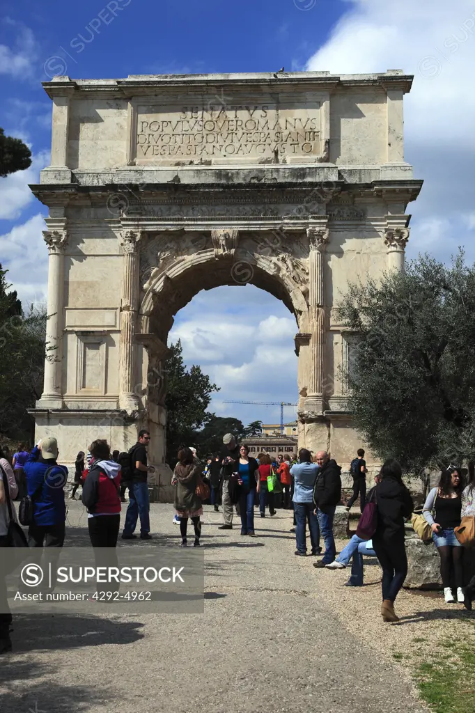 Italy, Lazio, Rome, the Tito Arch at the Fori Imperiali