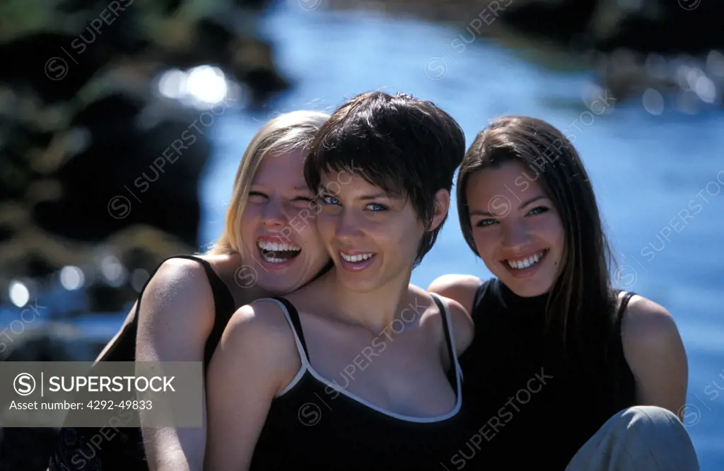 Three young women's portrait