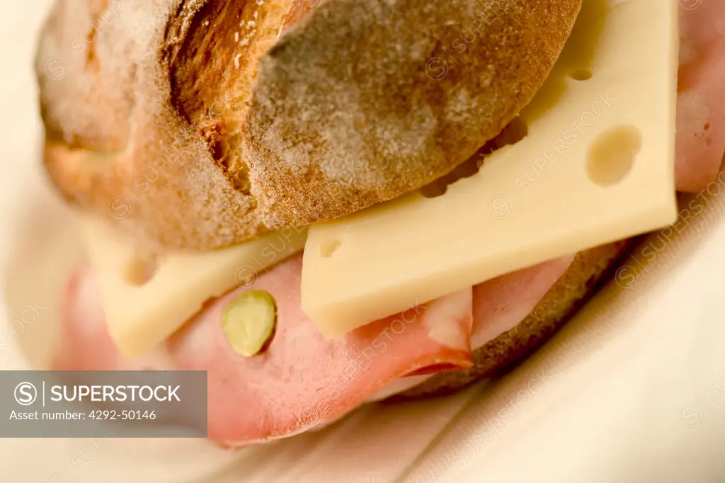 Mortadella and cheese sandwich