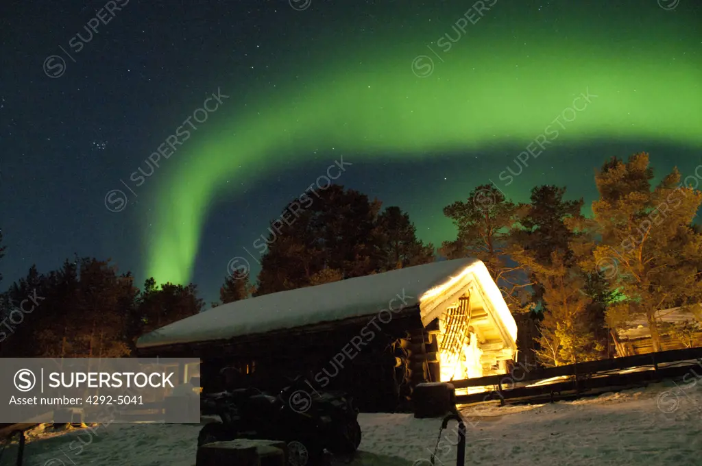 Norway, Finnmark, Aurora borealis