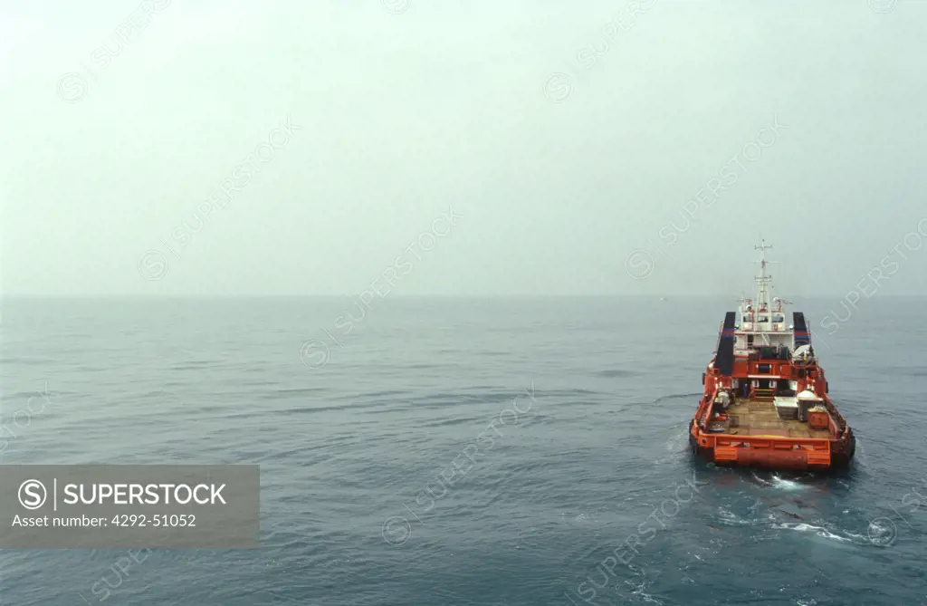 Rig tender in offshore oilfield