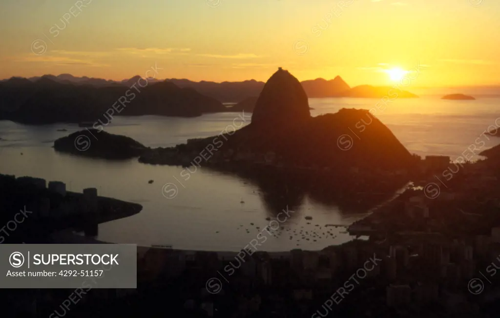 Sugar Loaf at sunrise, Rio de Janeiro City, Brazil
