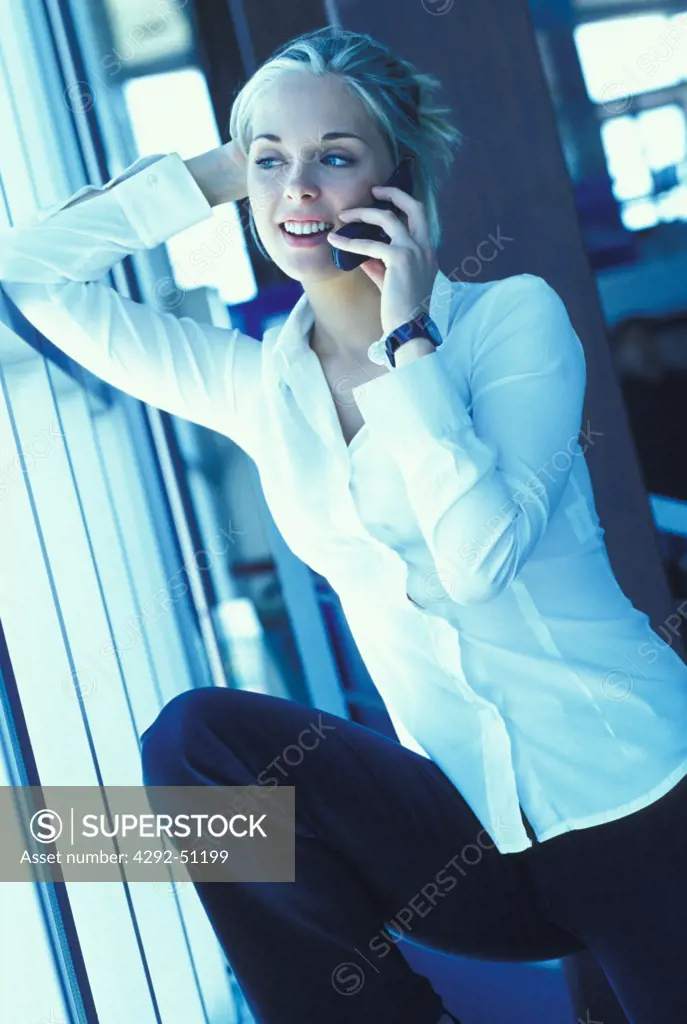 Woman and telephone