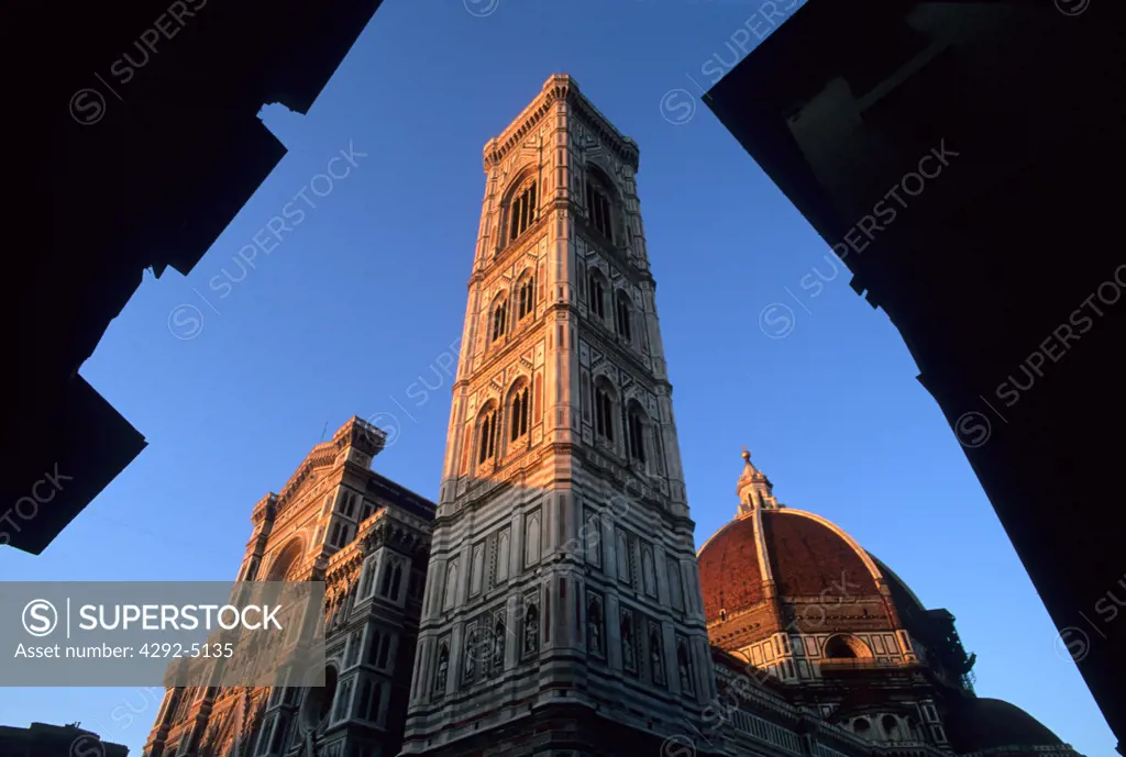 Italy, Florence, the Santa Maria del Fiore Cathedral and Giotto Belfry