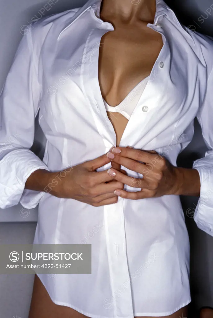 Woman with white shirt