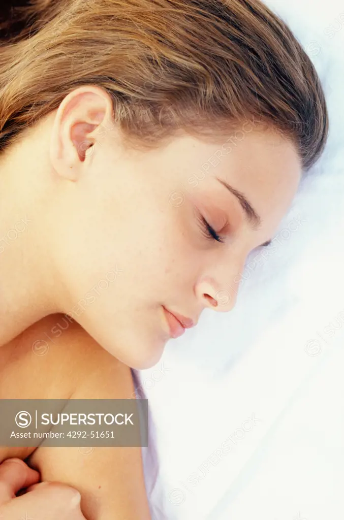 Woman's close up sleeping
