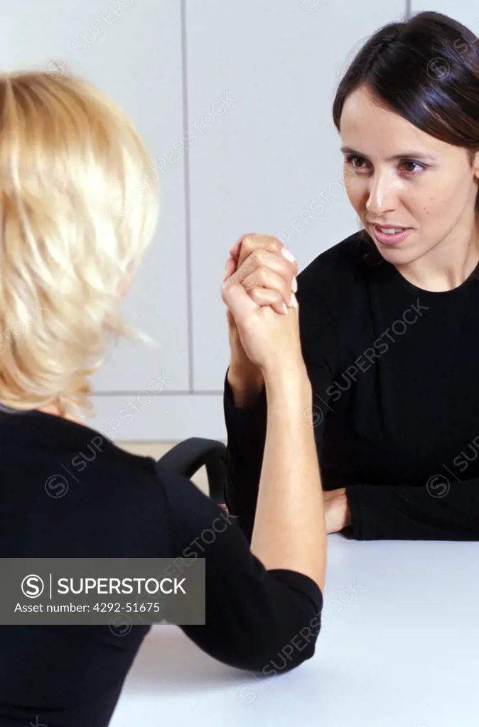 Women doing a trial of strength
