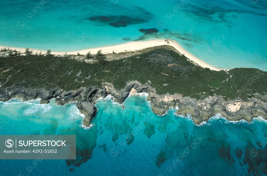Bahamas - Exumas aerial view of Stocking island