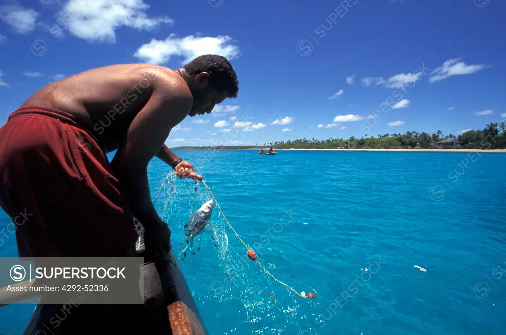 Tonga, Ha'apai Group, Lifura Island. Fisherman