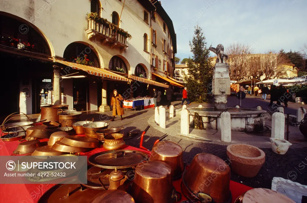 Italy, Veneto, Asolo. Antique market