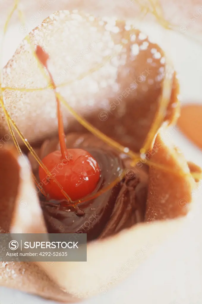 Chocolate sweet with cherry