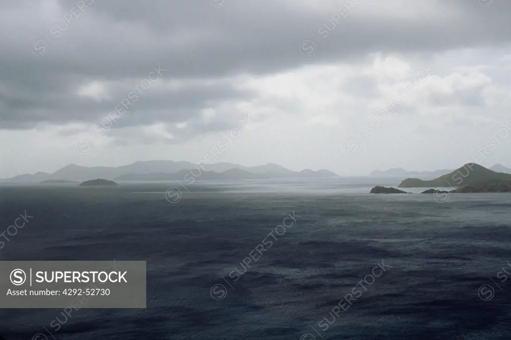 British Virgin Islands, Virgin Gorda under stormy weather