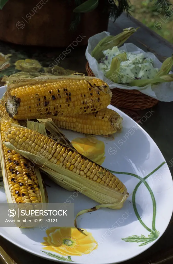 Grilled maized cobs