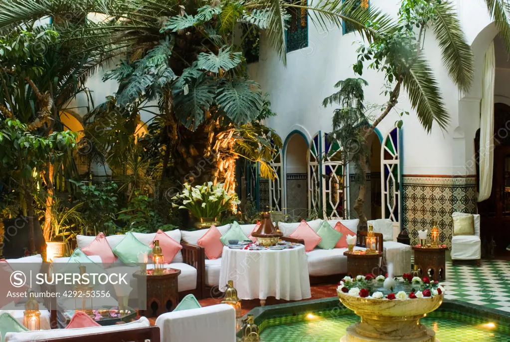 Morocco, Marrakech, restaurant