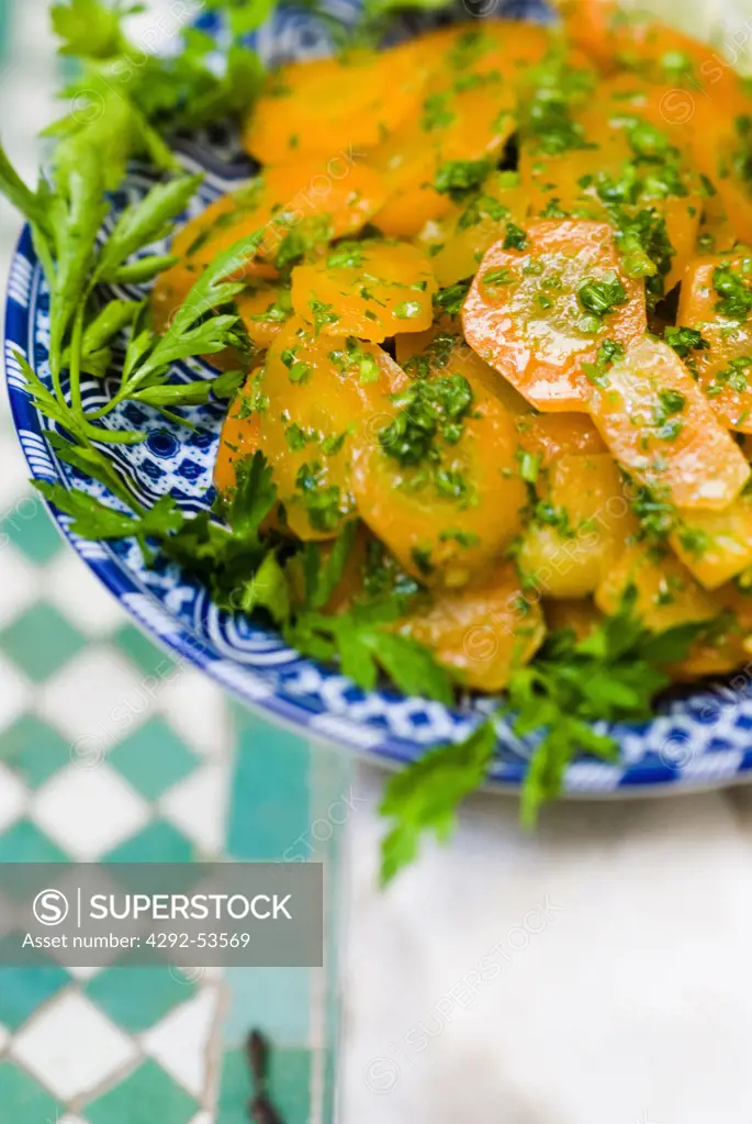 Carrot salad with cumin and hot pepper