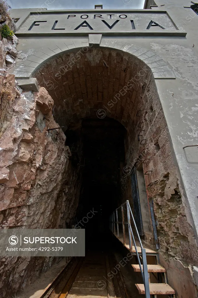Italy, Sardinia, Sulcis, entrance to the mines of Sulcis-Iglesiente
