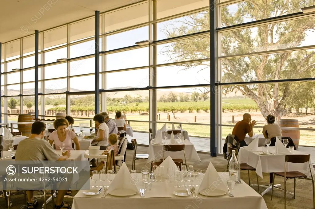 People having lunch at Jakob's Creek Visitor Centre at Rowland Flat - Barossa valley, Australia