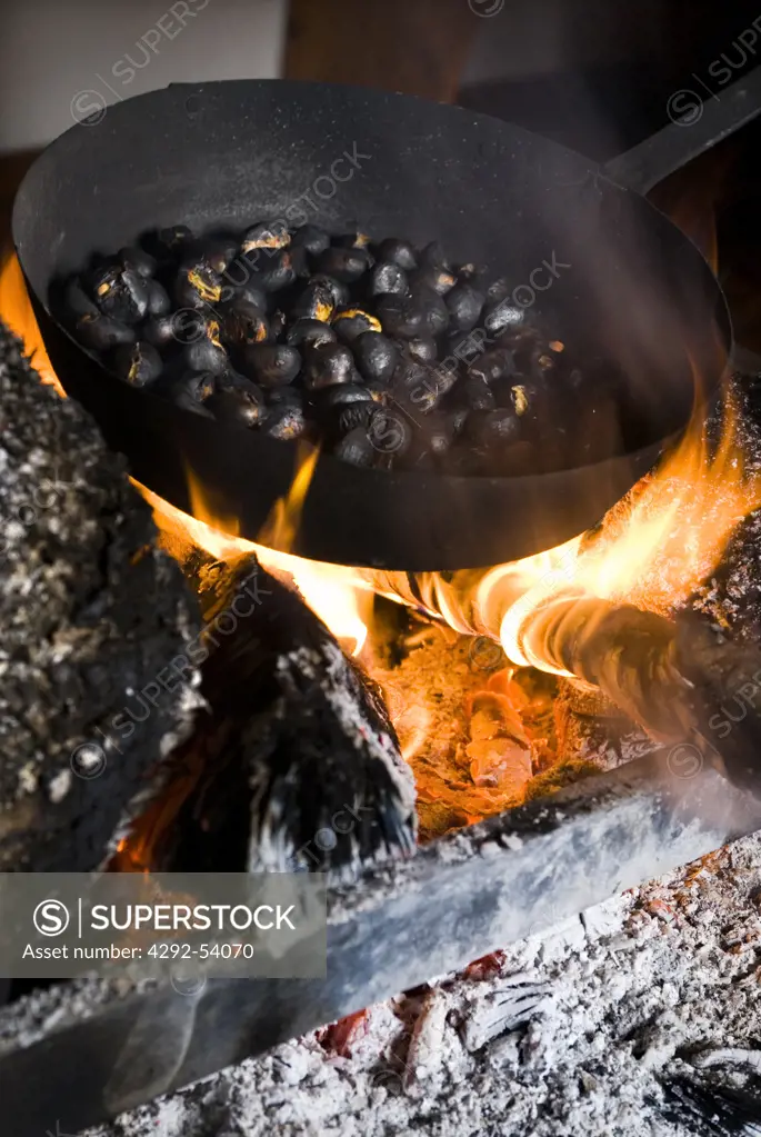 Chestnuts cooking on fire