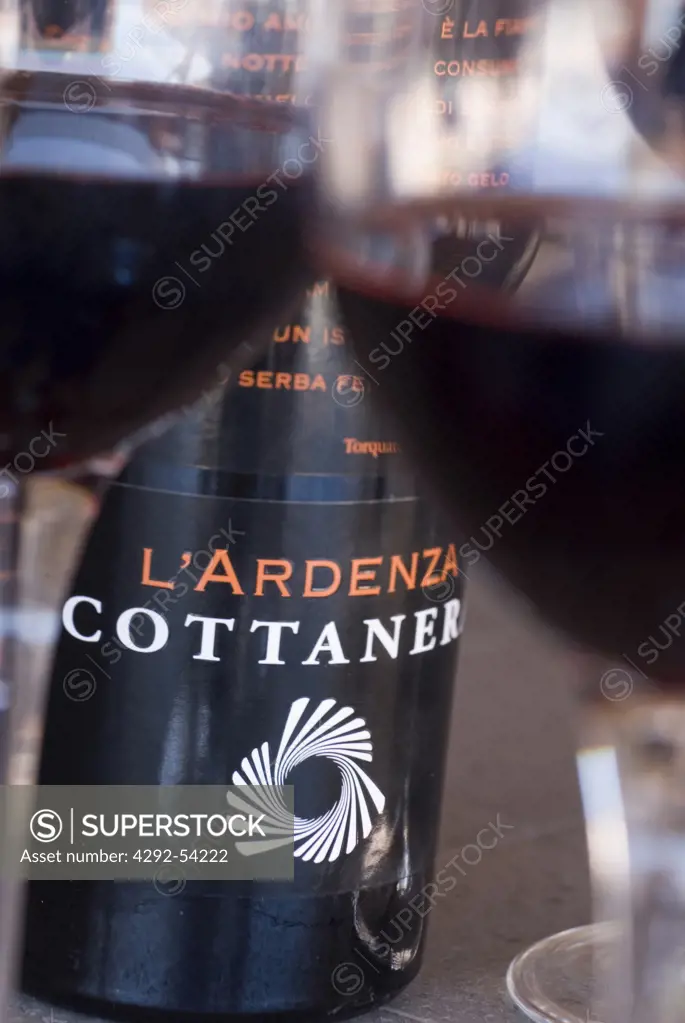 Detail of Cottanera Wine Estate bottle
