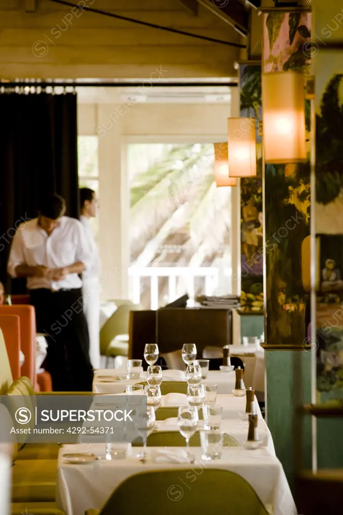 Waiters in the diningroom of Stokehouse Restaurant in St.Kilda - Melbourne