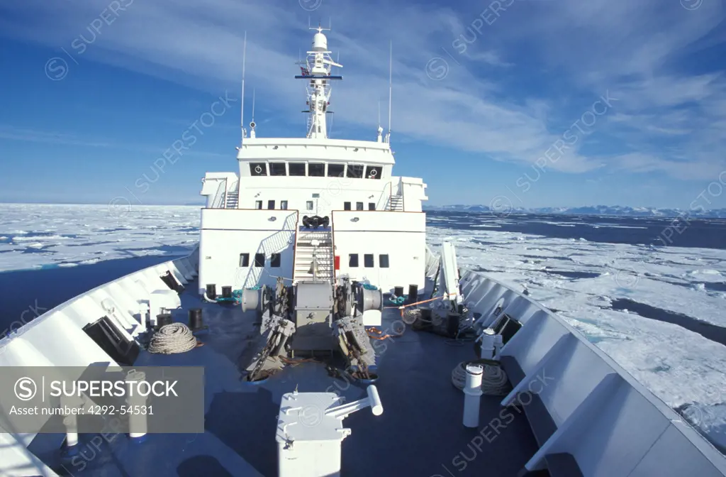 Antarctic polar circle. Chipper Adventurer ship