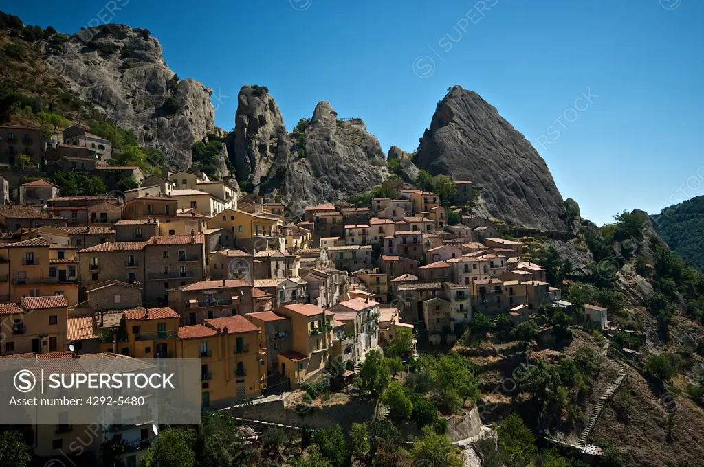Italy, Basilicata, Dololiti Lucane, Castelmezzano town