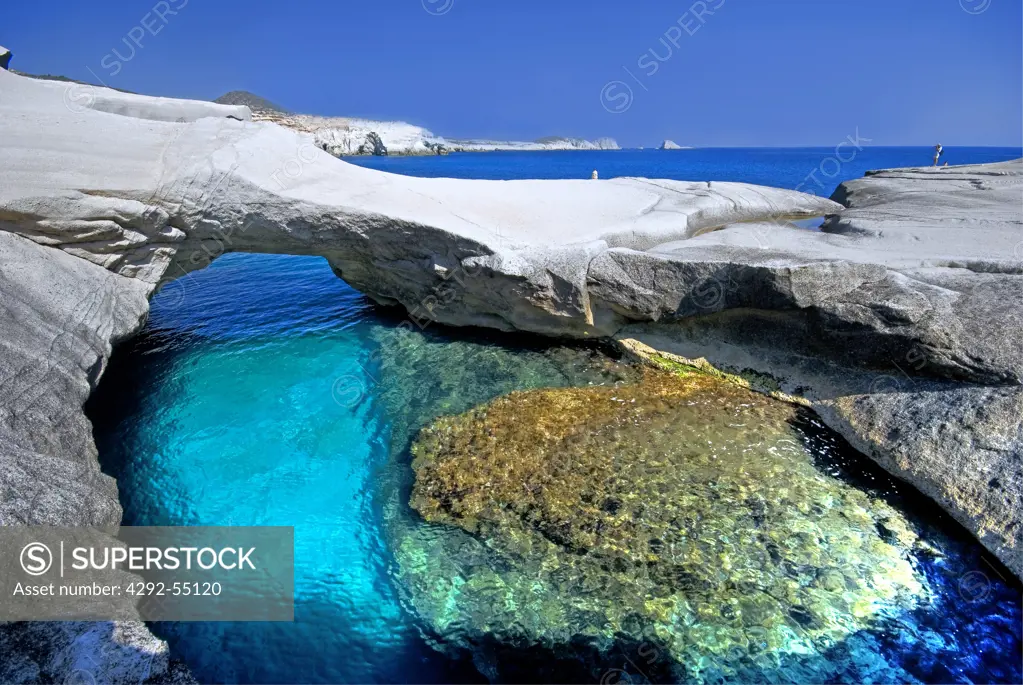 Greece, Cyclades, Milos Island, the coast at Sarakiniko