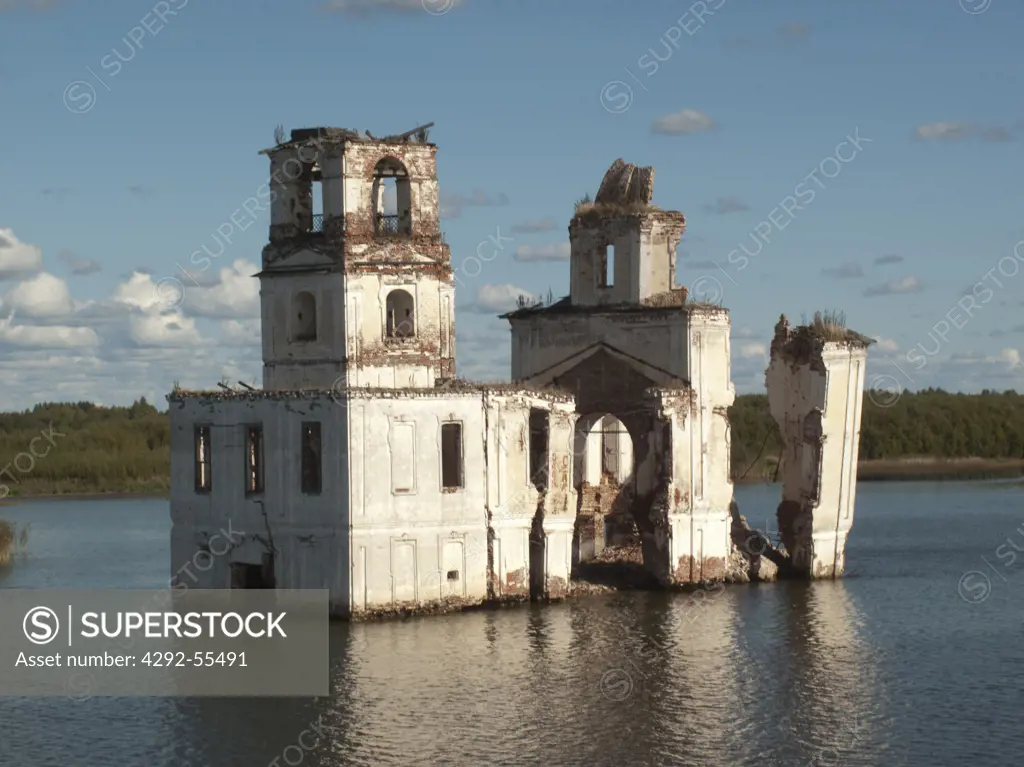 Russia, Krokhino, ruins on the Volga