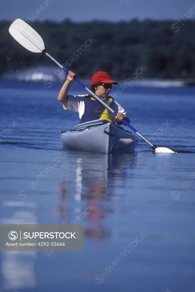 Girl in a kayak