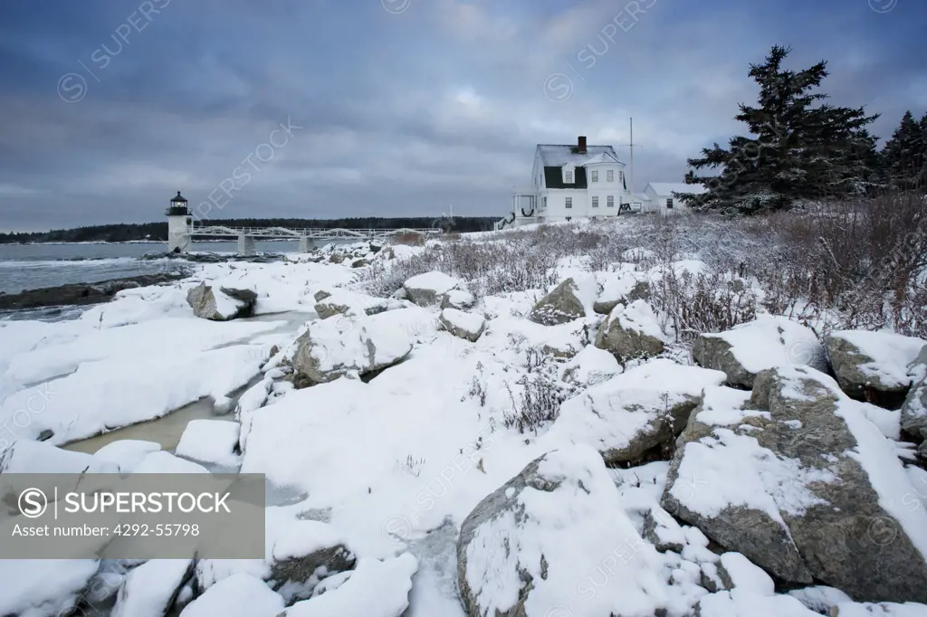 Usa, Maine, lighthouse in Marshall Point at Port Clyde