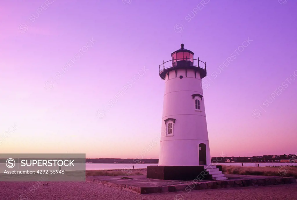 Lighthouse at dawn. Edgartown, Martha's Vineyard. Massachusetts,USA