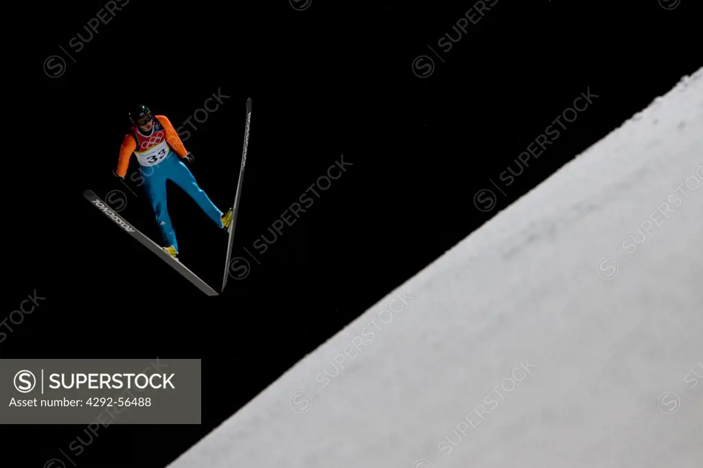 Ski jumper in action