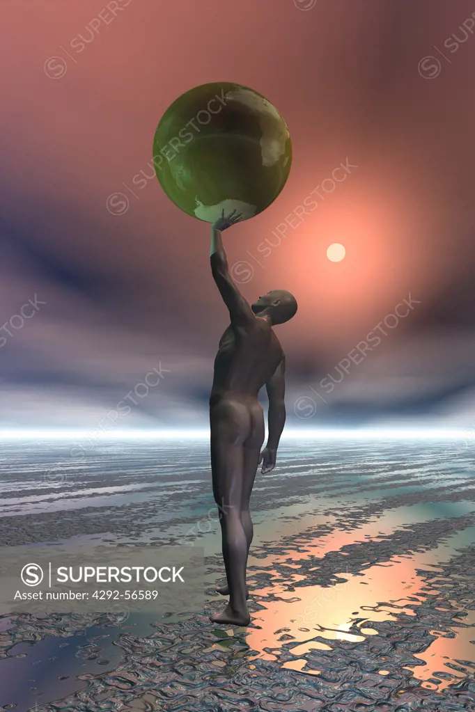 Man supporting earth