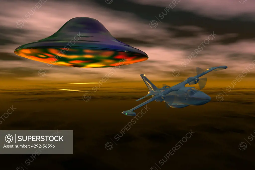Ufo and airplane