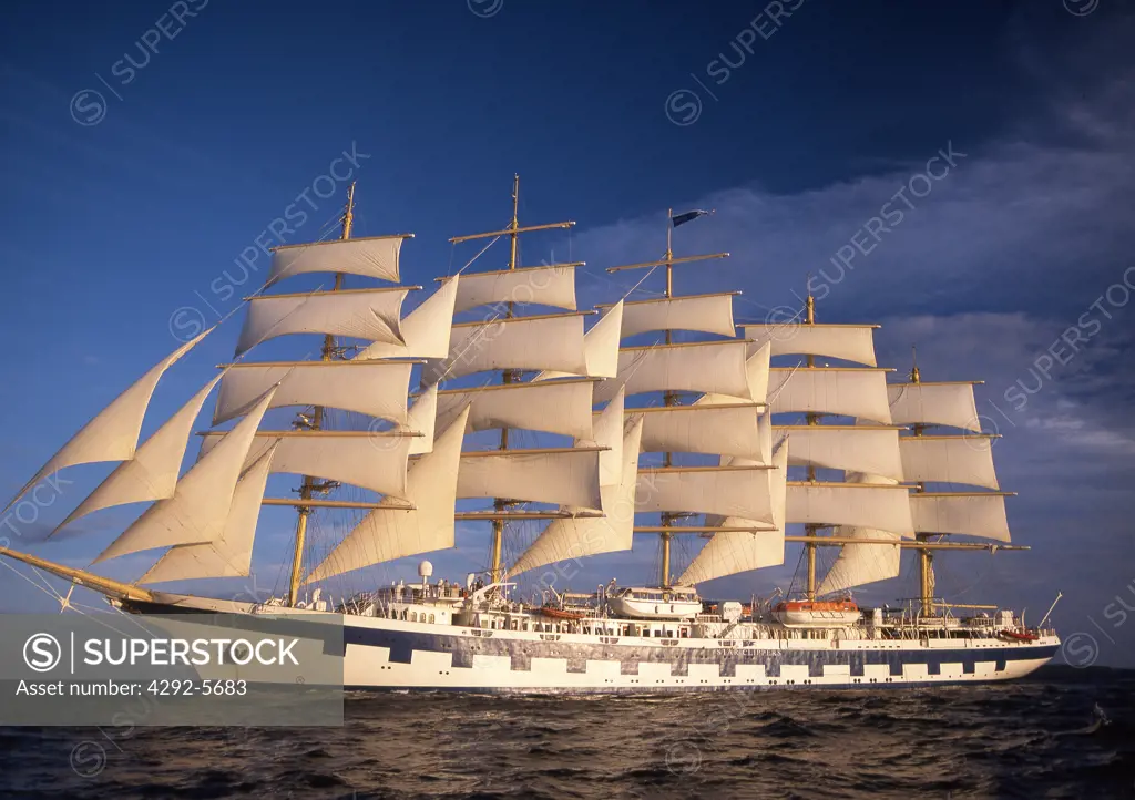Carribean sea, the Royal Clipper sailship