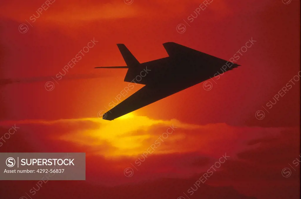 F117A nigthawk fighter aircraft in flight