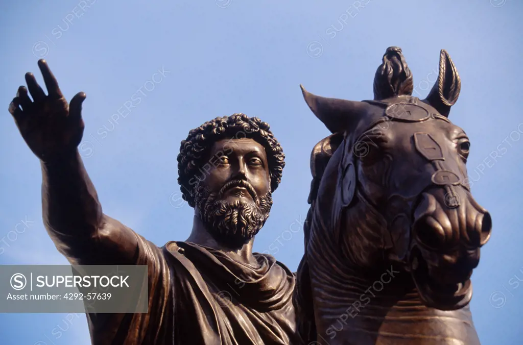 Lazio, Rome, Piazza del Campidoglio, Marcus Aurelius statue