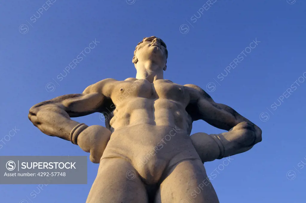 Lazio, Rome, The marbles statue Foro Italico