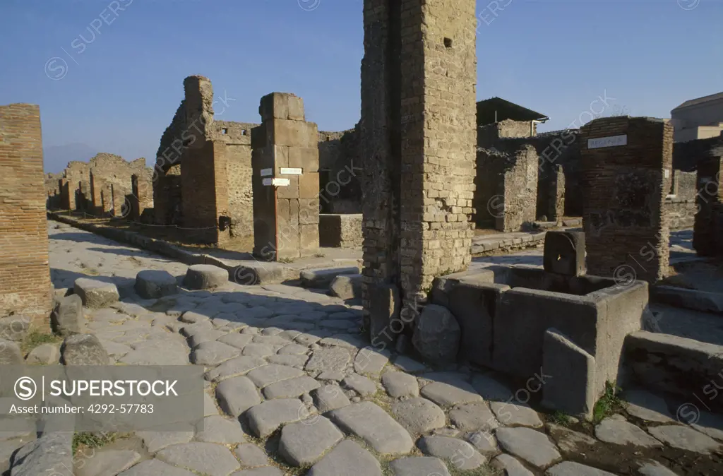 Italy, Campania, Pompei, the roman ruins