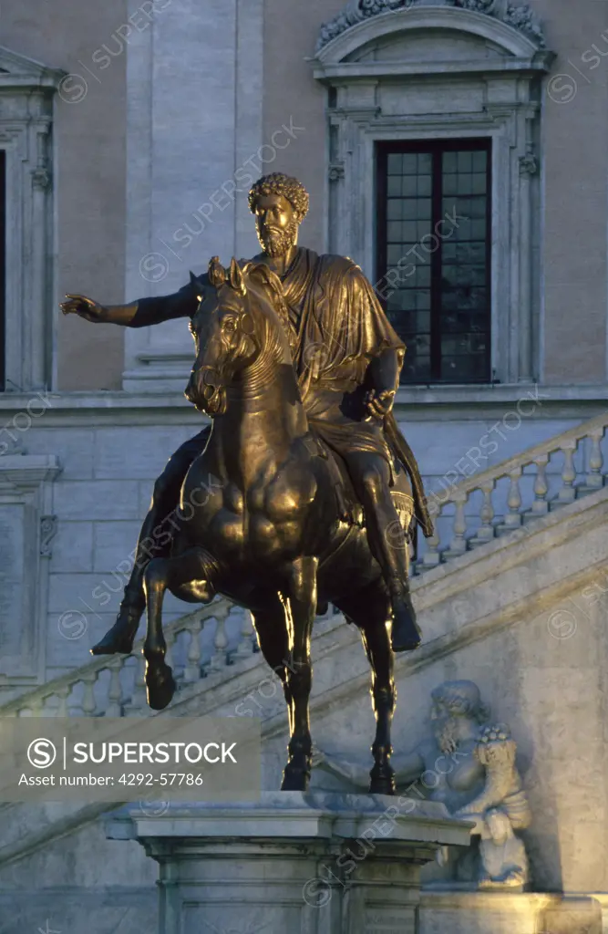 Lazio, Rome. Campidoglio, Marcus Aurelius statue