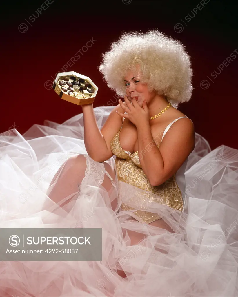 Woman with box of chocolates