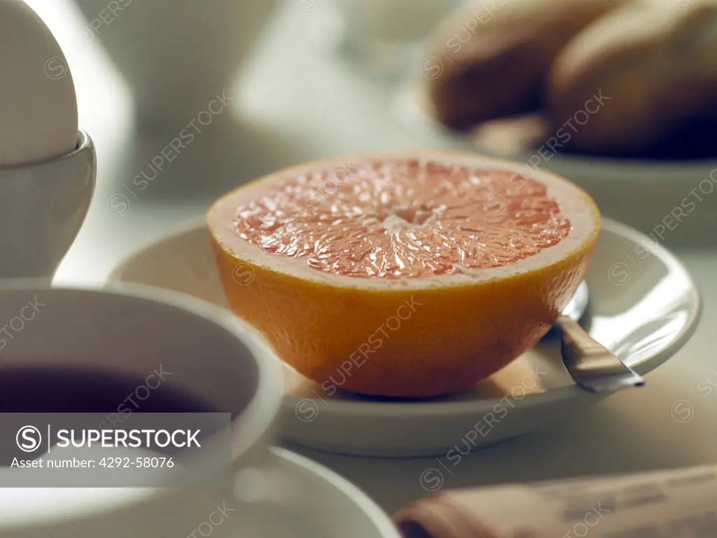 Breakfast with grapefruit
