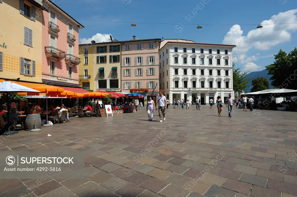 Switzerland, Canton Ticino, Lugano lake, Lugano town, Piazza della Riforma