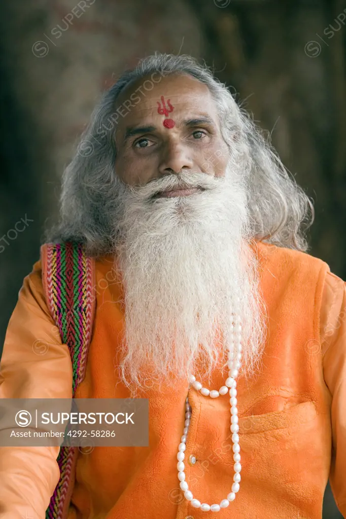 India, Pushkar, Rajasthan. Sadhu (holy man)