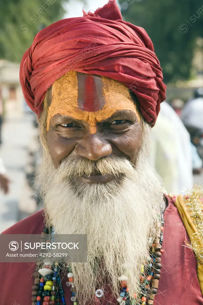 India, Jaipur. Man's portrait