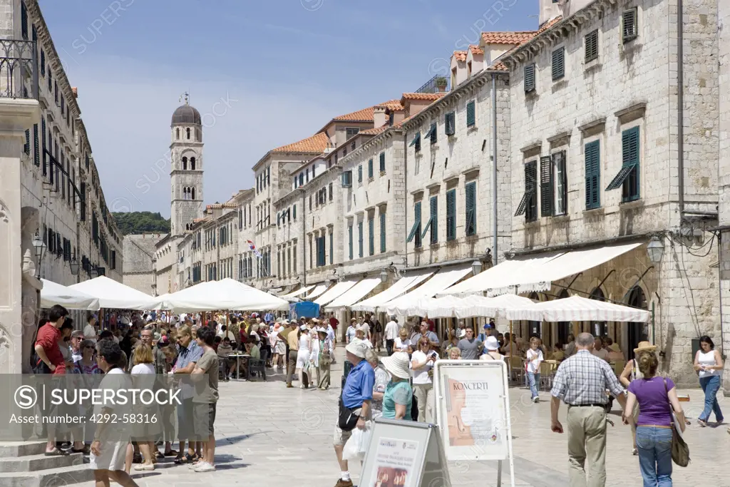 View of Placa (or Stradun) - Main Street in Dubrovnik, Croatia